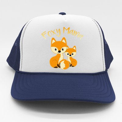 Foxy Mama Funny Mom Quote Mother Daughter Foxes Cute Graphic Trucker Hat