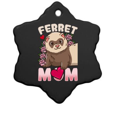 Ferret Mom Funny Gift For Ferret Lovers And Owners Gift Ceramic Star Ornament