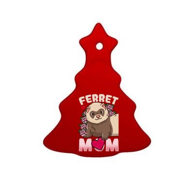 Ferret Mom Funny Gift For Ferret Lovers And Owners Gift Ceramic Tree Ornament