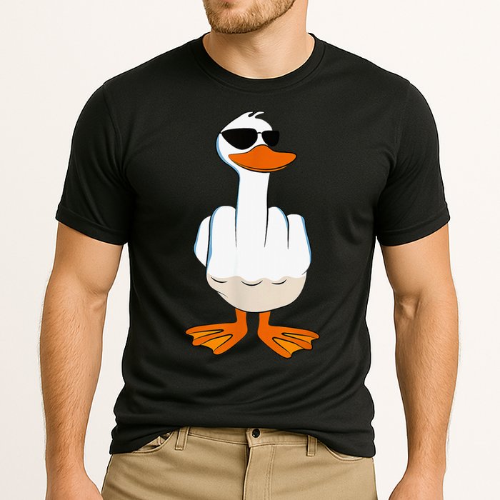 Funny Middle Finger Offensive Rude Duck I DonT Give A Duck Cooling Performance Crew T-Shirt