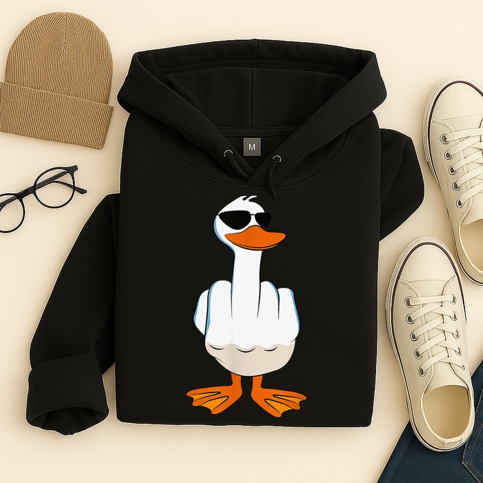 Funny Middle Finger Offensive Rude Duck I DonT Give A Duck Hoodie
