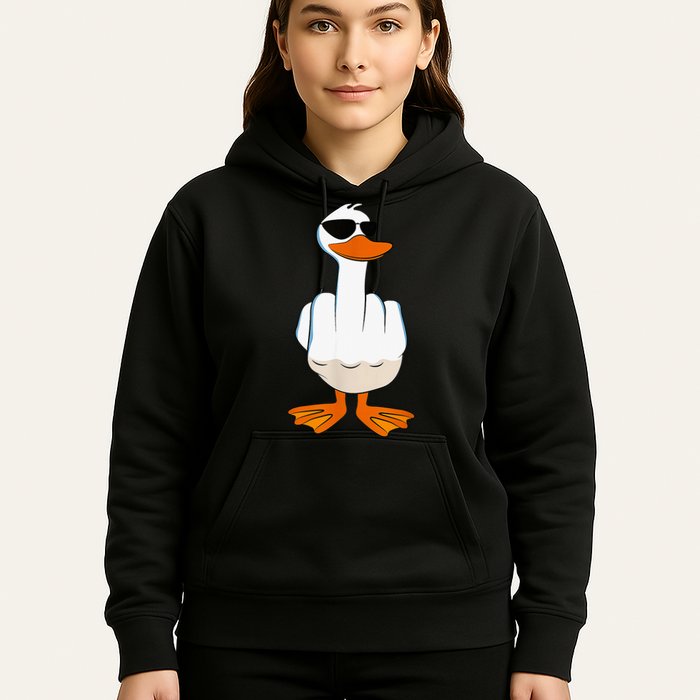 Funny Middle Finger Offensive Rude Duck I DonT Give A Duck Hoodie