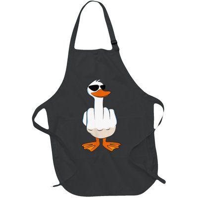 Funny Middle Finger Offensive Rude Duck I DonT Give A Duck Full-Length Apron With Pockets