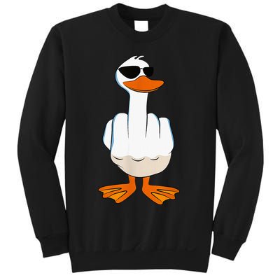 Funny Middle Finger Offensive Rude Duck I DonT Give A Duck Sweatshirt