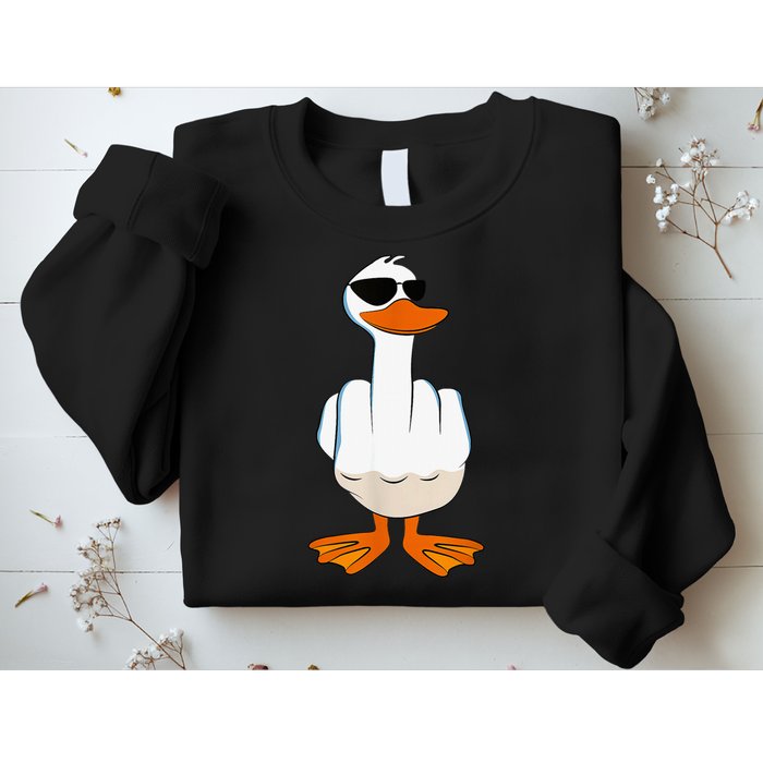 Funny Middle Finger Offensive Rude Duck I DonT Give A Duck Sweatshirt