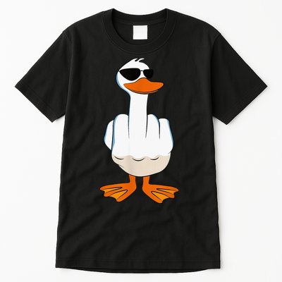Funny Middle Finger Offensive Rude Duck I DonT Give A Duck Tall T-Shirt