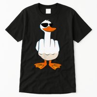Funny Middle Finger Offensive Rude Duck I DonT Give A Duck Tall T-Shirt