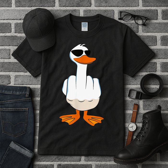 Funny Middle Finger Offensive Rude Duck I DonT Give A Duck Tall T-Shirt