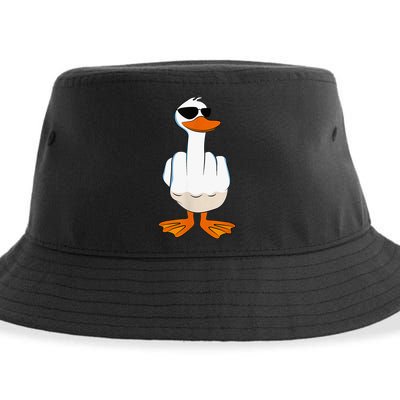 Funny Middle Finger Offensive Rude Duck I DonT Give A Duck Sustainable Bucket Hat