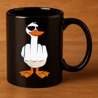 Funny Middle Finger Offensive Rude Duck I DonT Give A Duck 11oz C Handle Ceramic Mug