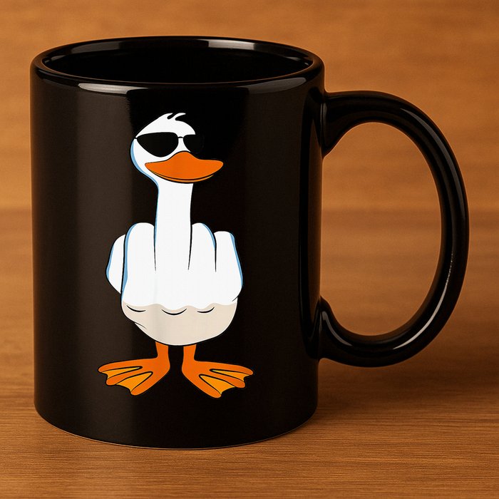 Funny Middle Finger Offensive Rude Duck I DonT Give A Duck 11oz C Handle Ceramic Mug