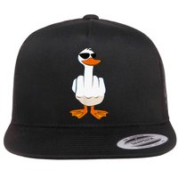 Funny Middle Finger Offensive Rude Duck I DonT Give A Duck Flat Bill Trucker Hat
