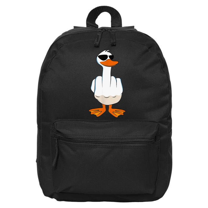 Funny Middle Finger Offensive Rude Duck I DonT Give A Duck 16 in Basic Backpack