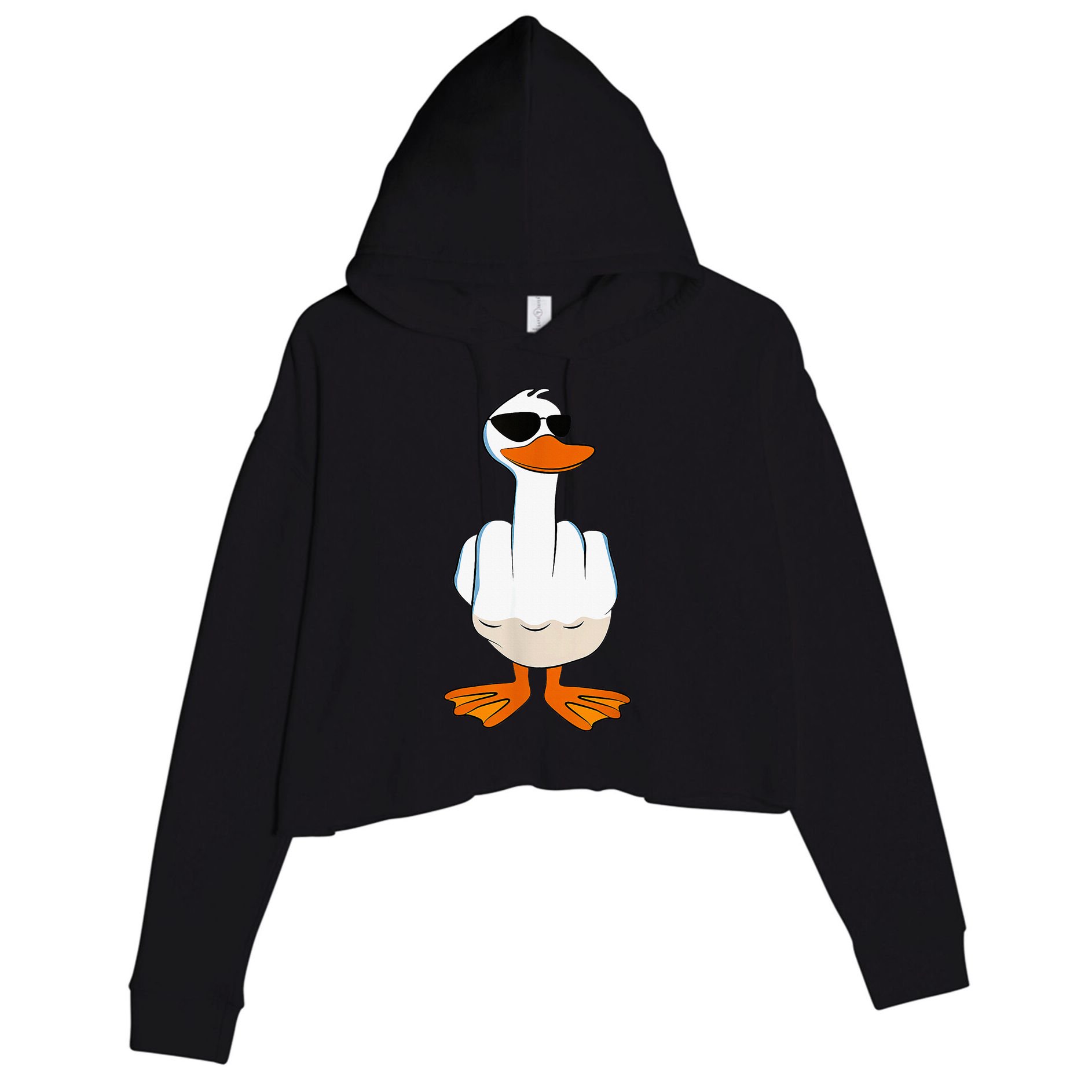 Funny Middle Finger Offensive Rude Duck I DonT Give A Duck Crop Fleece Hoodie