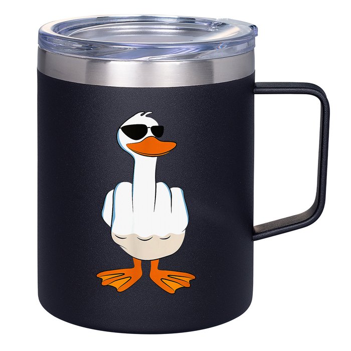 Funny Middle Finger Offensive Rude Duck I DonT Give A Duck 12oz Stainless Steel Coffee Mug