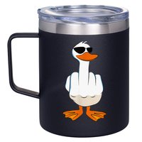 Funny Middle Finger Offensive Rude Duck I DonT Give A Duck 12oz Stainless Steel Coffee Mug