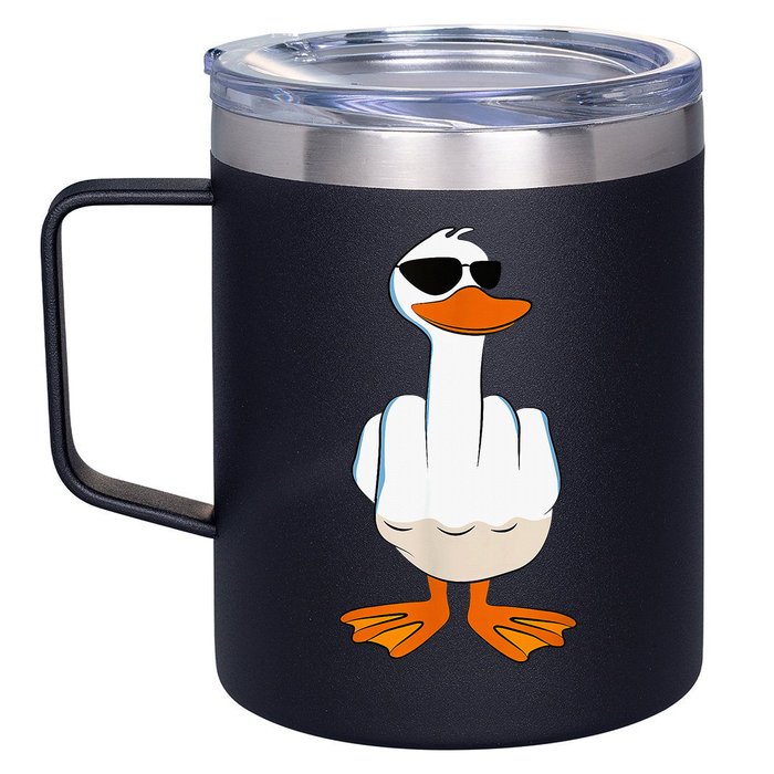 Funny Middle Finger Offensive Rude Duck I DonT Give A Duck 12oz Stainless Steel Coffee Mug