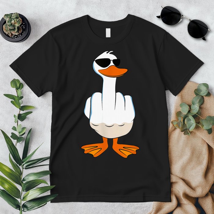 Funny Middle Finger Offensive Rude Duck I DonT Give A Duck Premium T-Shirt