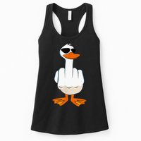 Funny Middle Finger Offensive Rude Duck I DonT Give A Duck Womens Tank Top