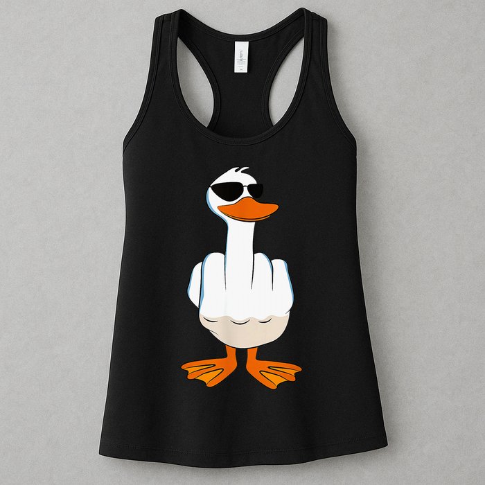 Funny Middle Finger Offensive Rude Duck I DonT Give A Duck Womens Tank Top