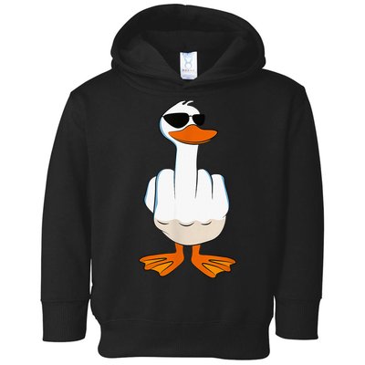 Funny Middle Finger Offensive Rude Duck I DonT Give A Duck Toddler Hoodie