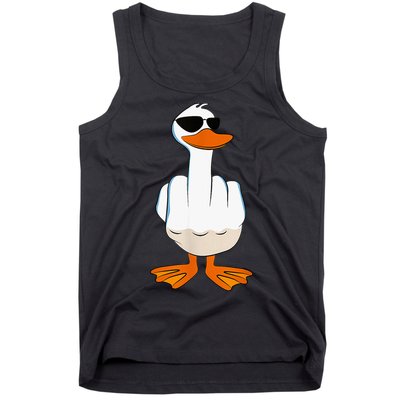 Funny Middle Finger Offensive Rude Duck I DonT Give A Duck Tank Top