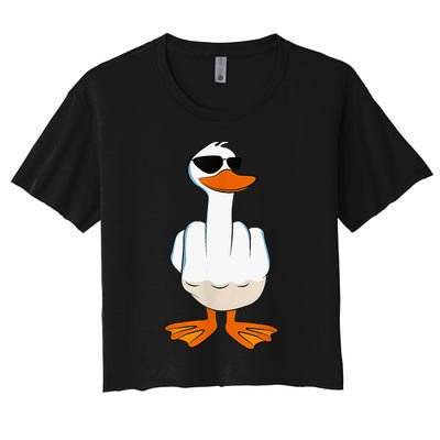 Funny Middle Finger Offensive Rude Duck I DonT Give A Duck Women's Crop Top Tee