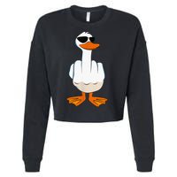 Funny Middle Finger Offensive Rude Duck I DonT Give A Duck Cropped Pullover Crew