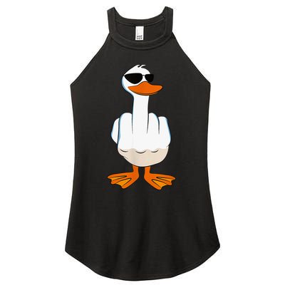 Funny Middle Finger Offensive Rude Duck I DonT Give A Duck Women's Perfect Tri Rocker Tank