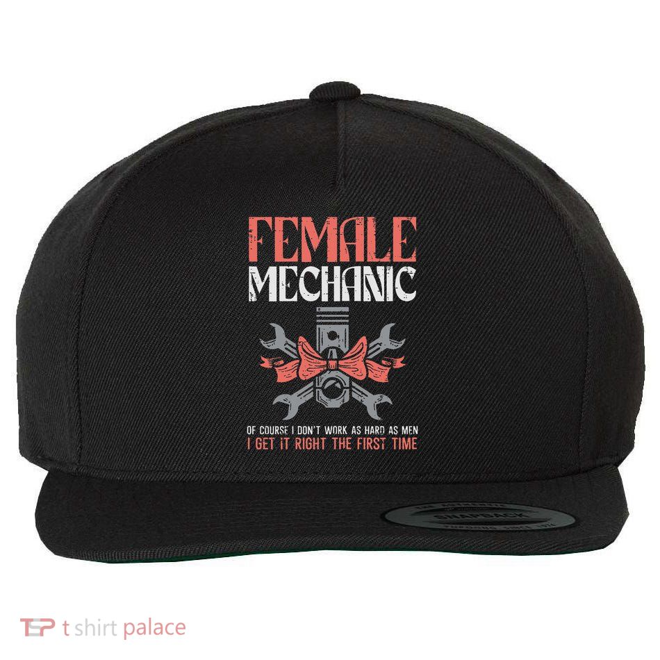 Female Mechanic Funny Car Auto Garage Women Mom Wool Snapback Cap