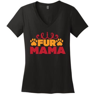 Fur Mama Women's V-Neck T-Shirt