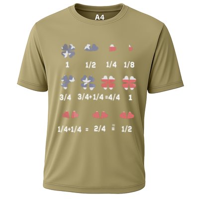 Funny Math Fraction Four Leaf Clover Teacher St Patricks Day Cooling Performance Crew T-Shirt