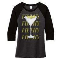 Filthy Martini Women's Tri-Blend 3/4-Sleeve Raglan Shirt