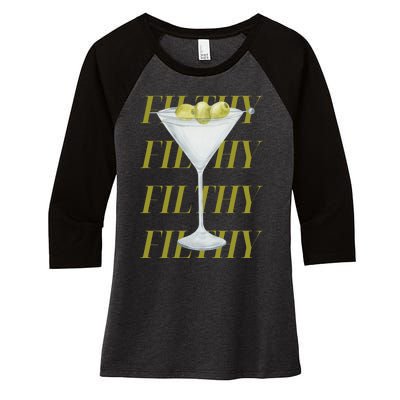 Filthy Martini Women's Tri-Blend 3/4-Sleeve Raglan Shirt