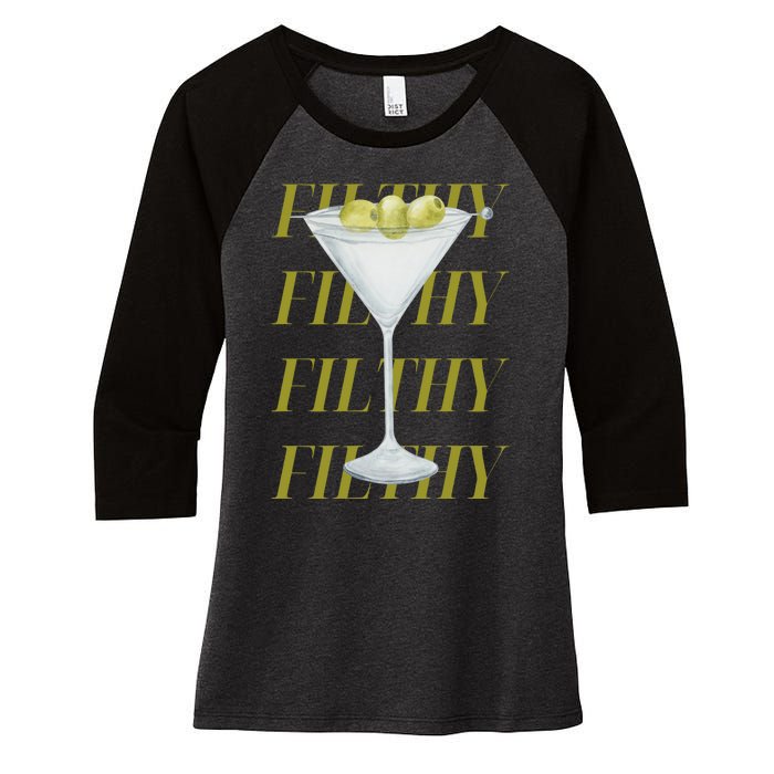 Filthy Martini Women's Tri-Blend 3/4-Sleeve Raglan Shirt