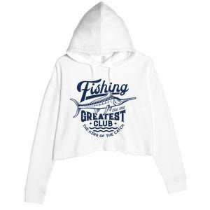 Fishing Marlin Greatest Club Estd 1968 Crop Fleece Hoodie