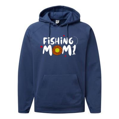 Fishing Mom Gift Performance Fleece Hoodie