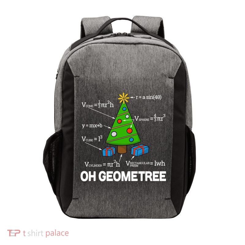 Funny Math Geometry Christmas Tree Pun Teacher Cute Gift Vector Backpack