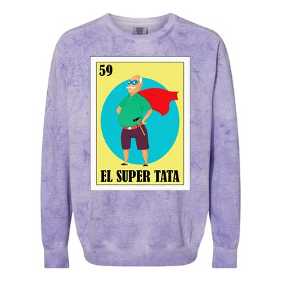 Funny Mexican Grandpa Design El Super Tata Colorblast Crewneck Sweatshirt