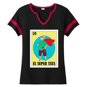 Funny Mexican Grandpa Design El Super Tata Ladies Halftime Notch Neck Tee