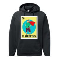 Funny Mexican Grandpa Design El Super Tata Performance Fleece Hoodie