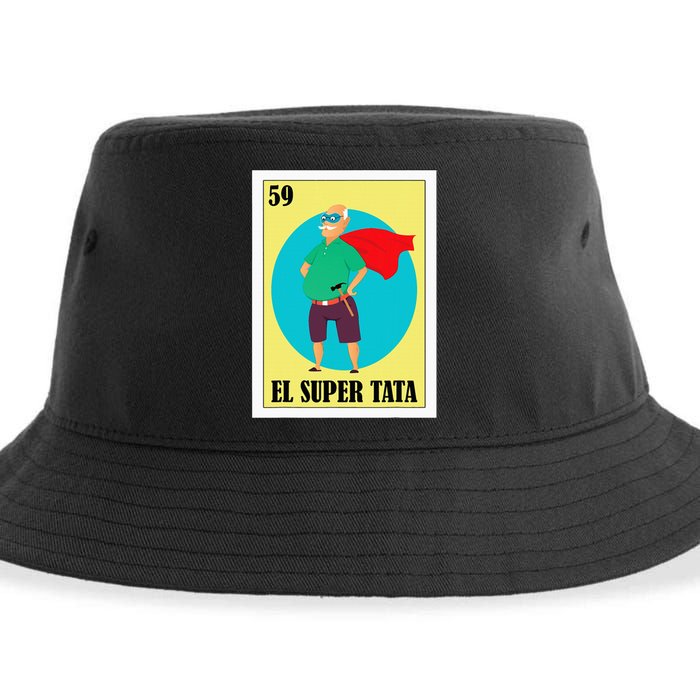 Funny Mexican Grandpa Design El Super Tata Sustainable Bucket Hat