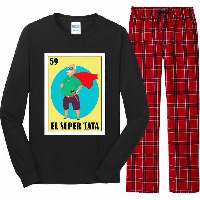 Funny Mexican Grandpa Design El Super Tata Long Sleeve Pajama Set