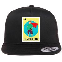 Funny Mexican Grandpa Design El Super Tata Flat Bill Trucker Hat