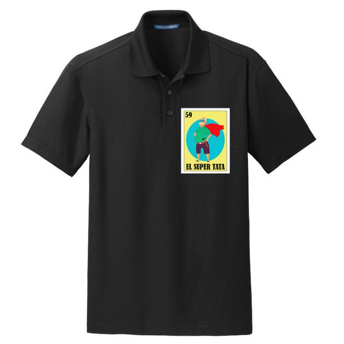 Funny Mexican Grandpa Design El Super Tata Dry Zone Grid Polo