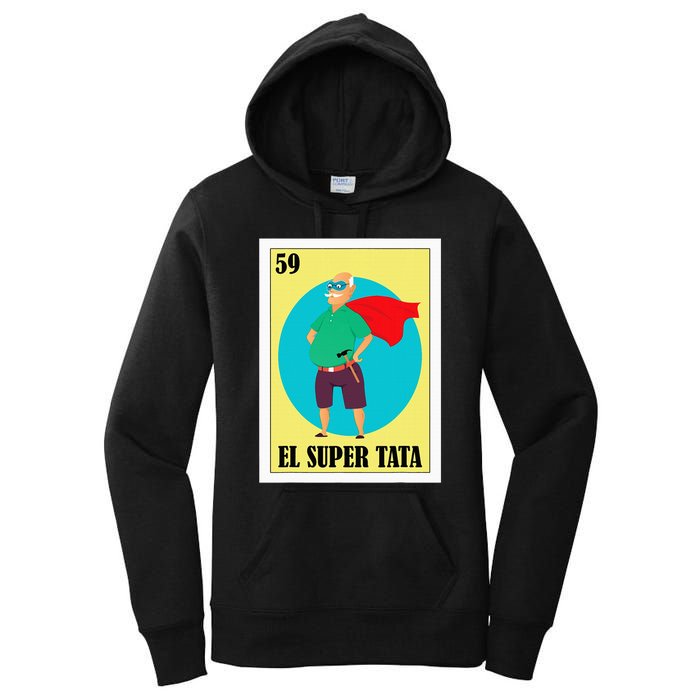 Funny Mexican Grandpa Design El Super Tata Women's Pullover Hoodie