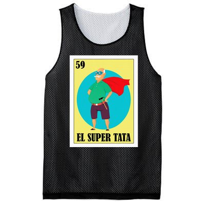 Funny Mexican Grandpa Design El Super Tata Mesh Reversible Basketball Jersey Tank