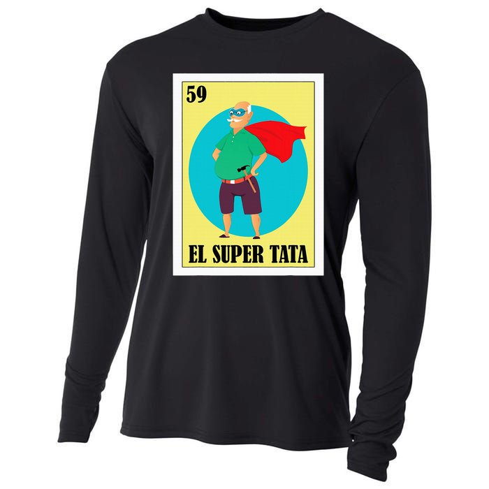 Funny Mexican Grandpa Design El Super Tata Cooling Performance Long Sleeve Crew