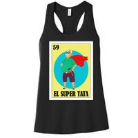 Funny Mexican Grandpa Design El Super Tata Women's Racerback Tank