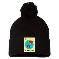 Funny Mexican Grandpa Design El Super Tata Pom Pom 12in Knit Beanie